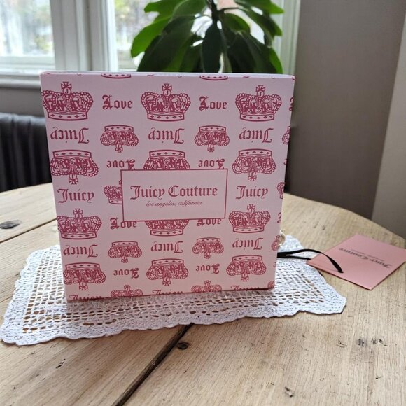 Juicy Couture Lovers Club Square Zip Wallet Black & Pink NWT - Picture 6 of 10